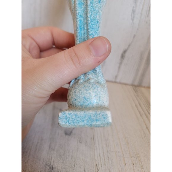 Ceramic blue speckled mother Mary religious statue - Picture 9 of 10